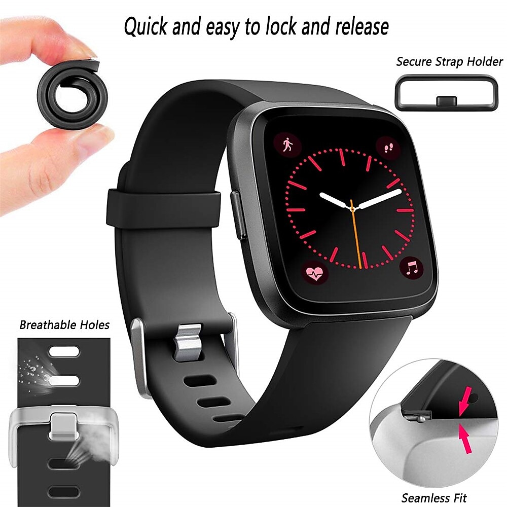 2025年 スマートウォッチバンド と互換性があります Fitbit Versa 2 / Versa Lite / Versa SE / Versa シリコーン スマートウォッチ ストラップ ソフト 弾性ある 調整可 スポーツバンド 置換 リストバンド コレクション – $15.99 –P5