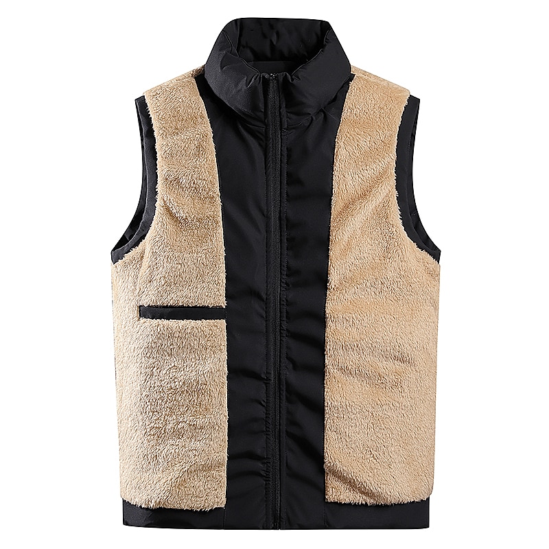 Homme Gilet polaire Gilet Usage quotidien Vacances Sortie Mode basique Printemps & Automne Bouton Polyester Confortable Plein Boutonnage Simple Col Mao Col V Standard Noir Rouge bleu marine Gilet de 2025 ? $43.99 –P2