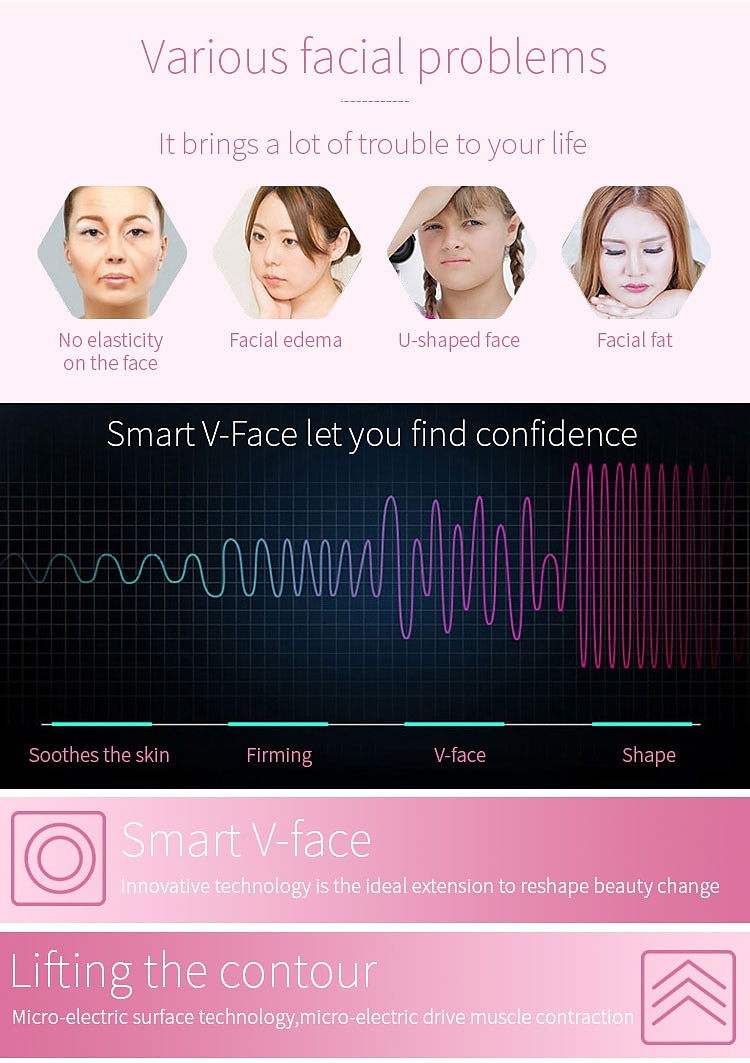 Electric V Face Lifting Double Chin Reducer Lifting Facial Slimming Shaping Microcurrent Led Light Devices Neck Massager Lift 2025 - $61.99 –P16