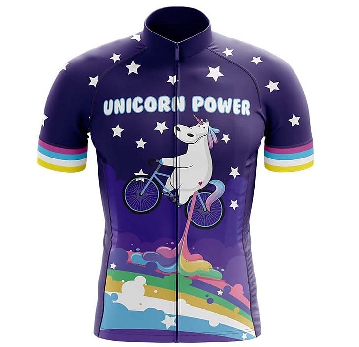 Voor heren Wielrenshirt Eenhoorn Grappig Engelse slogan Korte mouw Fietsen Shirt Kleding Bovenlichaam met 3 achterzakken Bergracen Wegwielrennen Sneldrogend Reflecterende strips Achterzak 2026 - $30.99 –P9