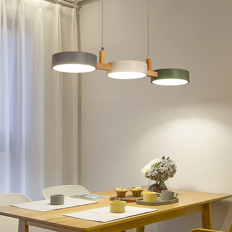 lampada a sospensione a led moderna in legno da 77 cm cavo regolabile 3000-6000k lampada a sospensione a 3 luci apparecchio per cucina sala da pranzo hotel negozio di abbigliamento ristorante del 2025 a $265.2 –P3