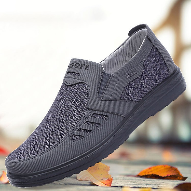 Herr Tofflor och Slip-Ons Komfort Loafers Plusstorlekar Tyg Loafers Komfortskor Vintage Klassisk Ledigt Utomhus Dagligen Kanvas Loafers Svart Brun Grå Färgblock Vår Höst 2025 - $26.99 –P4