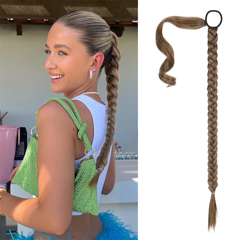 Clip Rabos-de-Cavalo Clássico / sintético / Penteado de trança francesa Cabelo Sintético Pedaço de cabelo Alongamento Liso Longo Festa / Roupa Diária / Festas & Noite de 2025 por $10.99 –P3