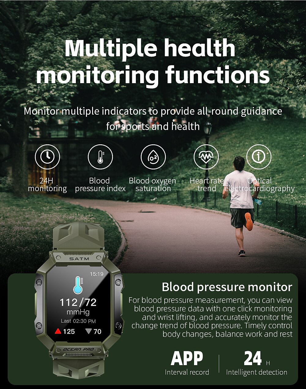 LOKMAT OCEAN PRO Smart Watch 1.85 inch Smartwatch Fitness Running Watch Bluetooth Pedometer Call Reminder Sleep Tracker Compatible with Android iOS Women Men Long Standby Waterproof Media Control IP68 2025 - $41.99 –P9