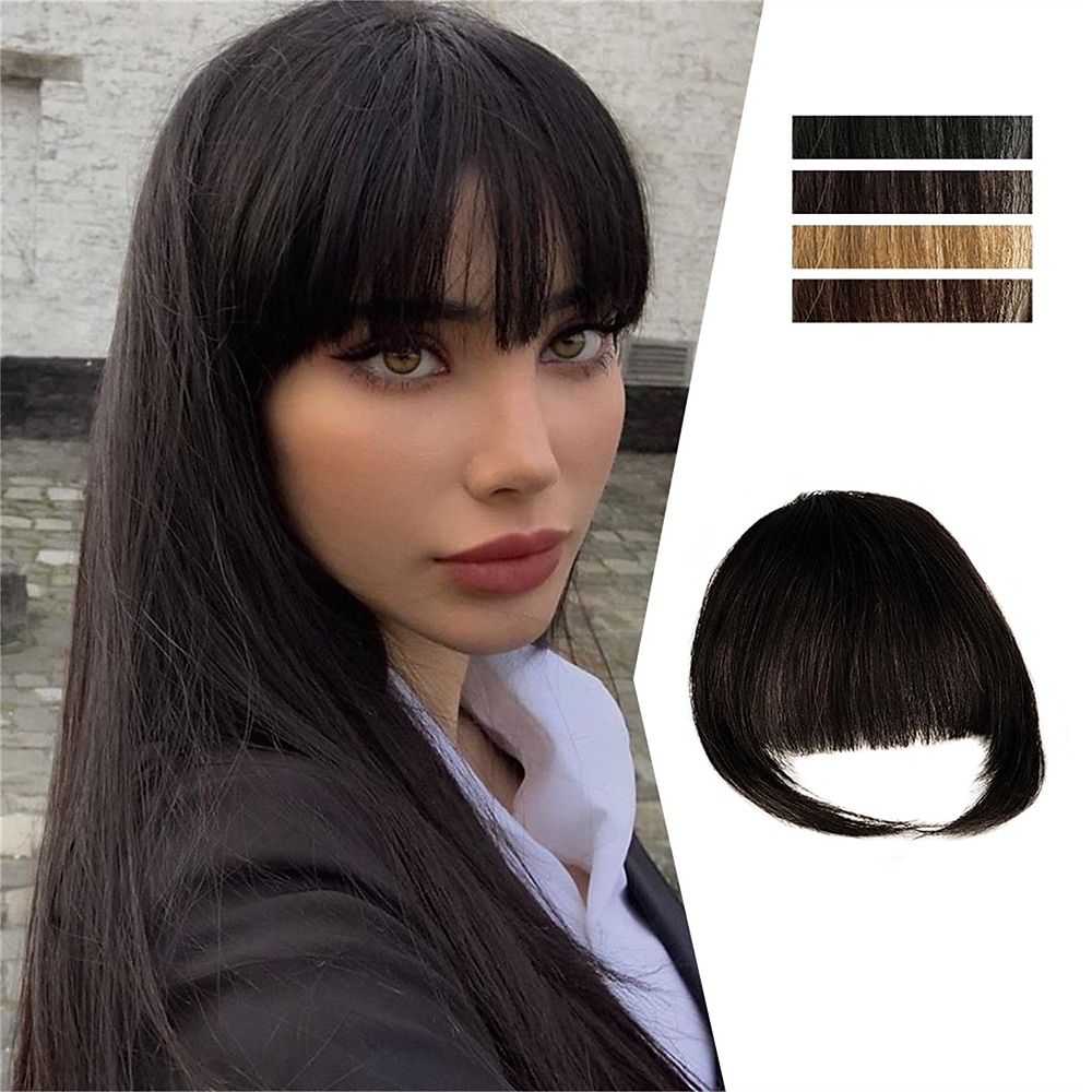 clip in bangs for kvinner 100 % hair extensions hairpieces flat bangs clip buet fransk smell for daglig bruk (lysebrun) 2025 - $12.99 –P5