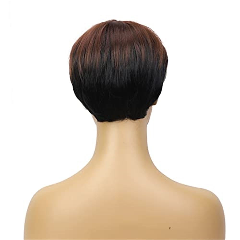 parrucca di capelli corti parrucche per le donne nere short pixie cut parrucche per le donne nere breve rettilineo parrucche nere delle signore parrucche sintetiche corte per le donne nere donne del 2025 a $24.99 –P5