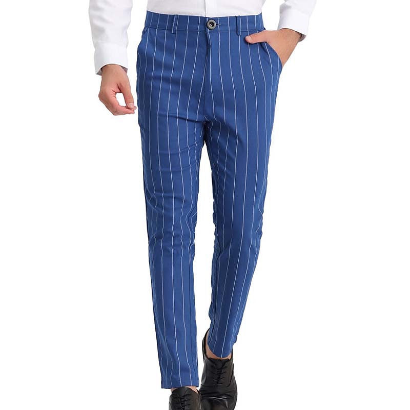 Men's Trousers Chinos Jogger Pants Pocket Straight Leg Stripe Comfort Daily Holiday Going out Fashion Classic Black Blue Micro-elastic 2025 - $21.99 –P6