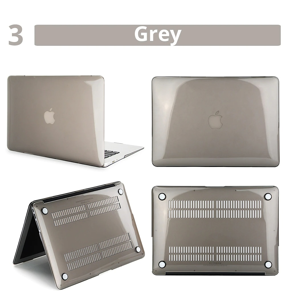 Crystal Laptop Case For Apple Macbook Air Pro Retina 11 12 13 15 16 inch Solid Colored Plastic Hard Clear Laptop Cover Protective Cover 2025 - $14.99 –P4