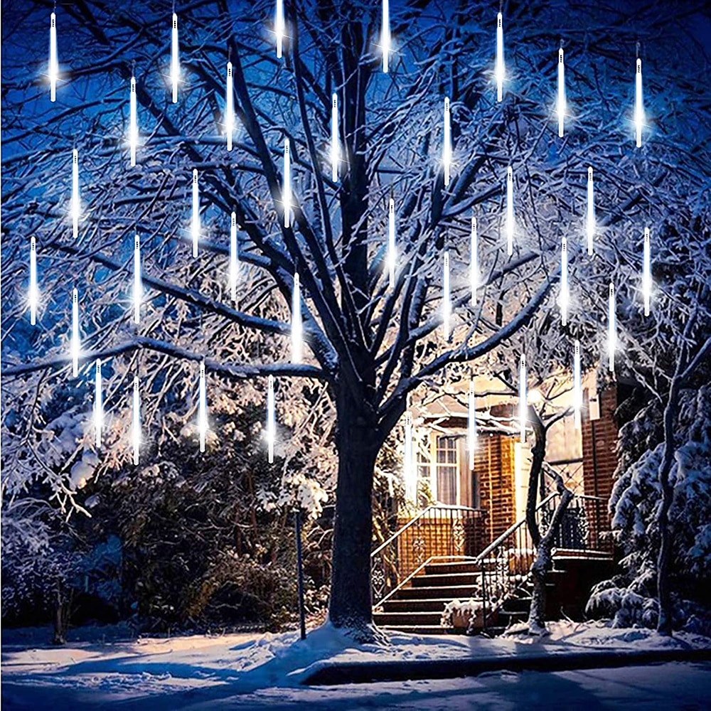 meteorregn regnlys 8 rør 30cm 50cm 384led 192led (11,8 "/ 19,7") strenglys utendørs vanntett til jul bryllupsfest dekorasjon 1 pakke 3 pakker 2025 - $17.49 –P6
