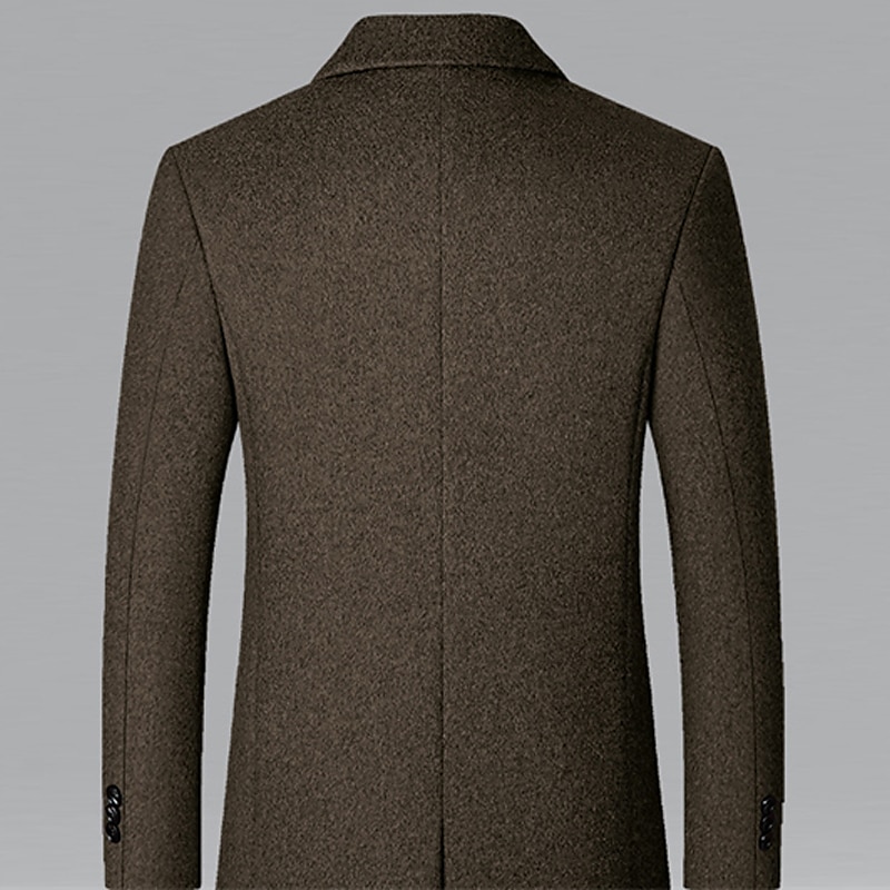 Ανδρικά Χειμερινό παλτό Μάλλινο Παλτό Πανωφόρι Επιχείρηση Διακοπές Χειμώνας Μαλλί Διατηρείτε Ζεστό Για Υπαίθρια Χρήση Εξωτερικά ενδύματα Ρούχα Μοντέρνα Θερμαντικά Μονόχρωμο Τσέπη Πέτο 2026 - $66.99 –P5