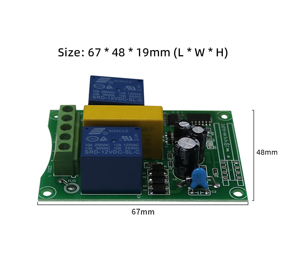 Motor Remote Control Switch Ac220V 2Ch Rf Wireless Remote Control Switch / Motor Up Stop Down /3 Button Remote /433Mhz Wireless Switch Transmitter with Receiver Learning Functional 2025 - $19.99 –P2