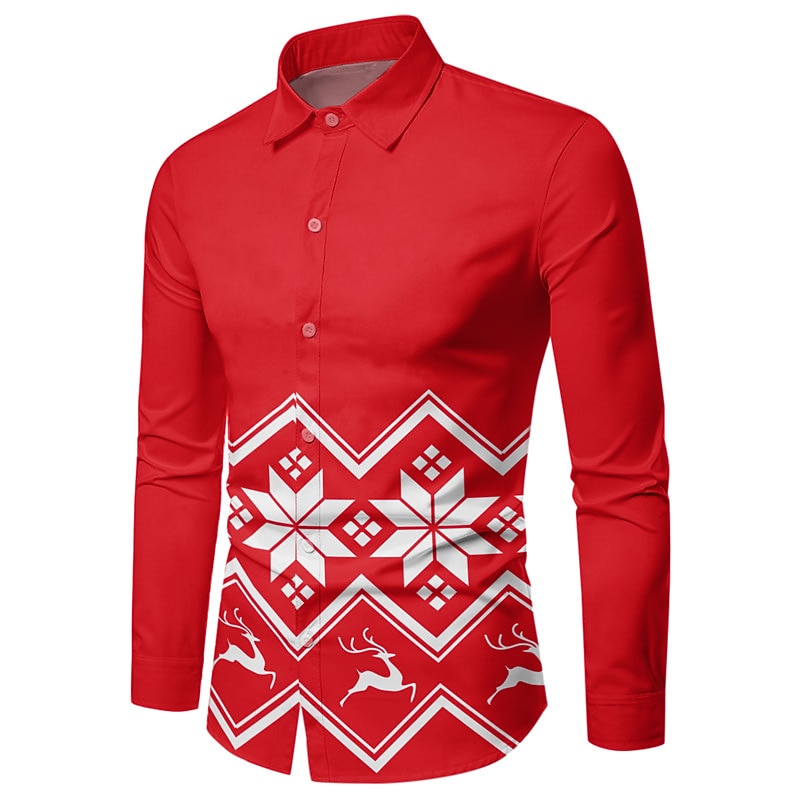 santa dress shirt Festivity Red Shirt | Men's Christmas Shirt