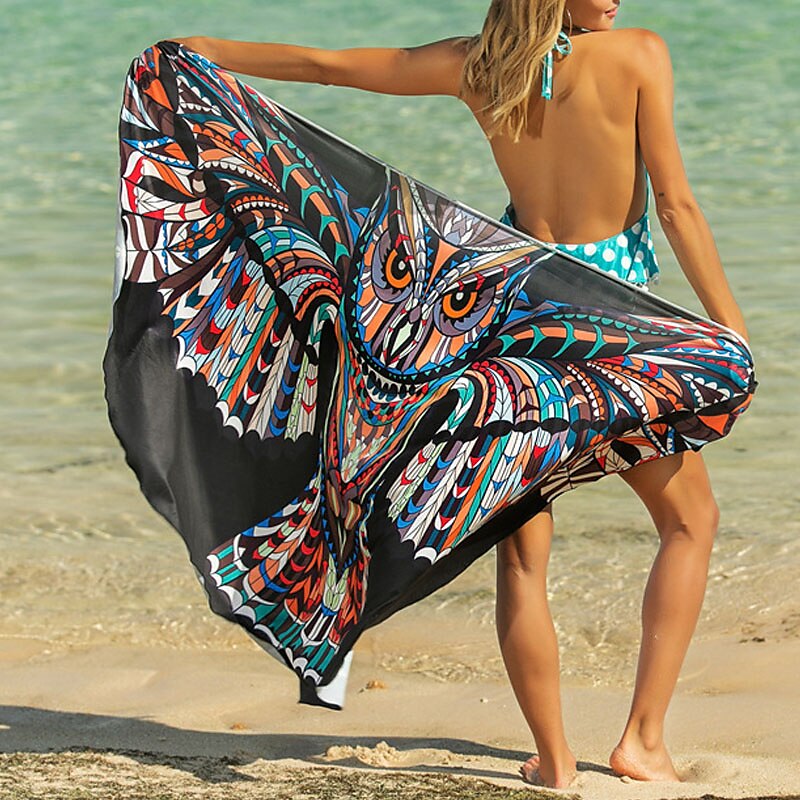 Women's Swimwear Cover Up wrap Normal Swimsuit Printing Graphic Animal  Black Red Navy Blue Gray Bathing Suits New Vacation Fashion 2024 - $21.99