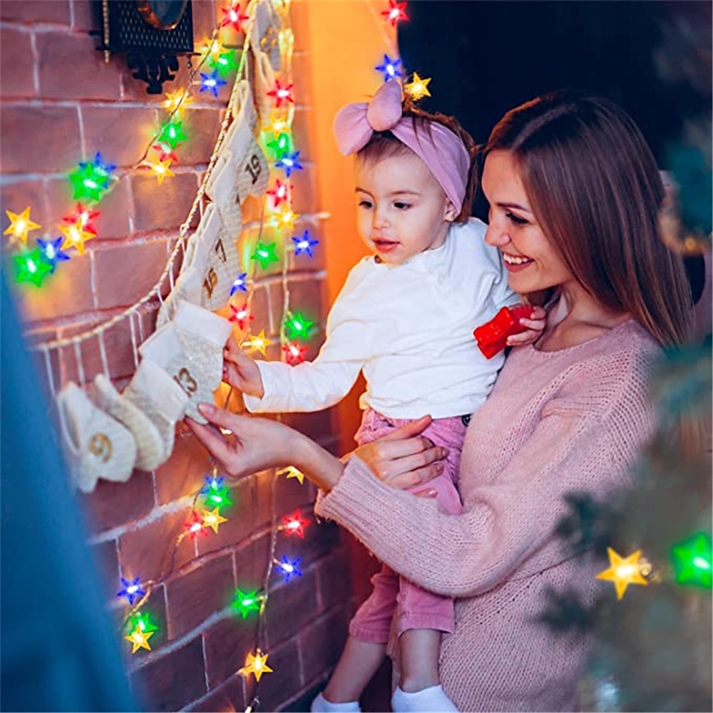 étoiles jeu de lumières lumières de noël décorations 10m usb 16 changement de couleur télécommande vacances lumières partie vacances gradation synchronisation usb alimentation nouvel an lumières de 2025 ? $25.99 –P5