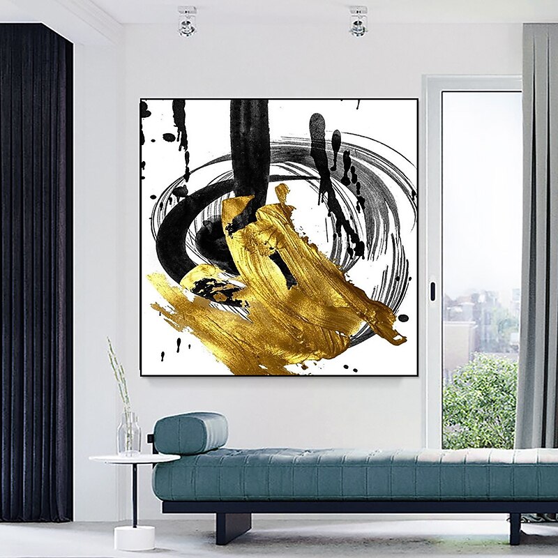 Handmade Oil Painting Canvas Wall Art Decoration Post-Modern Ink And Gold Abstract for Home Decor Rolled Frameless Unstretched Painting 2025 - $69.99 –P4