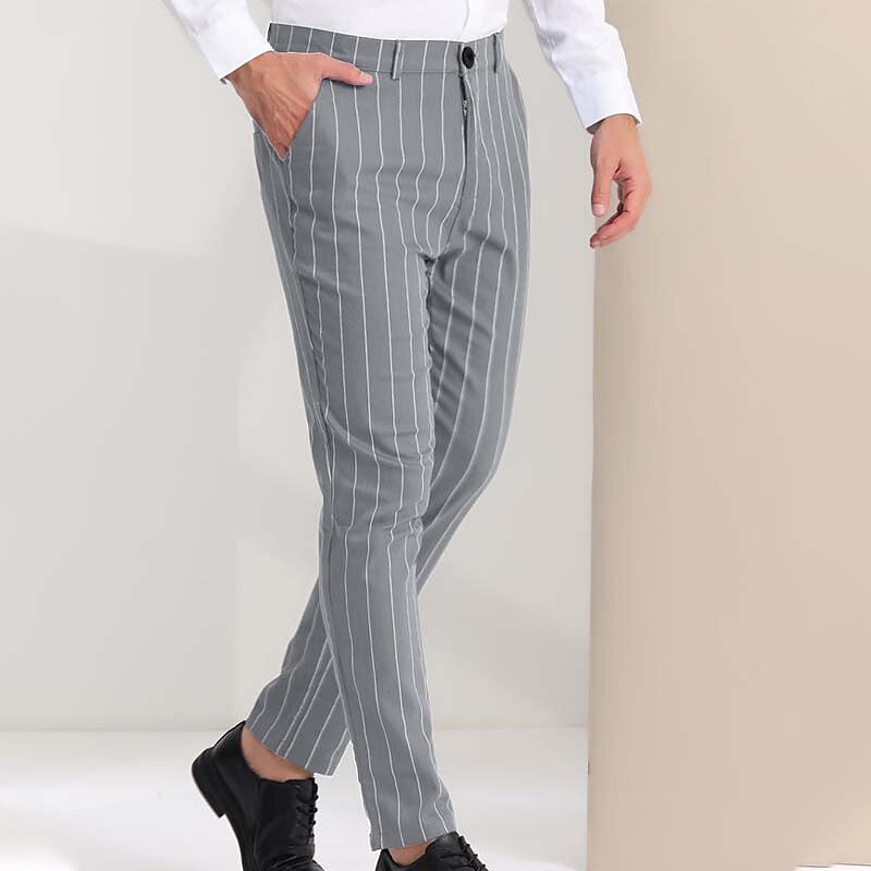 Men's Trousers Chinos Jogger Pants Pocket Straight Leg Stripe Comfort Daily Holiday Going out Fashion Classic Black Blue Micro-elastic 2025 - $21.99 –P7