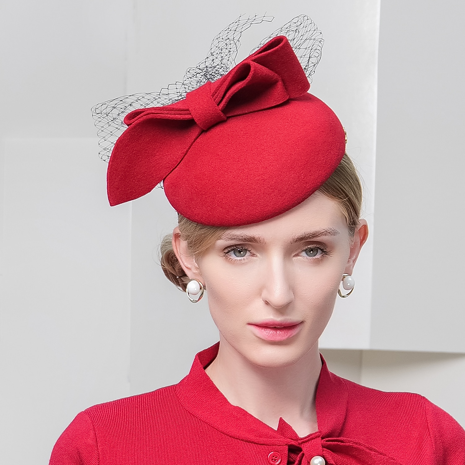 cappelli 100% lana berretto cappello a secchiello moda casual con copricapo in tulle del 2025 a $42.99 –P2