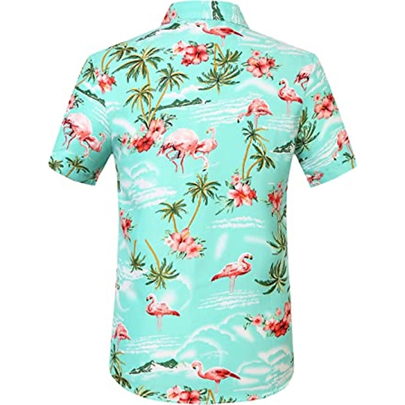 Homme Floral Flamant Tropical Chemise Chemise hawaïenne Chemise Aloha Manches courtes Chemise Col rabattu Tropique Hawaïen Design Extérieur Plein Air du quotidien Rose Claire Jaune Rose Claire 3D de 2025 ? $24.99 –P1