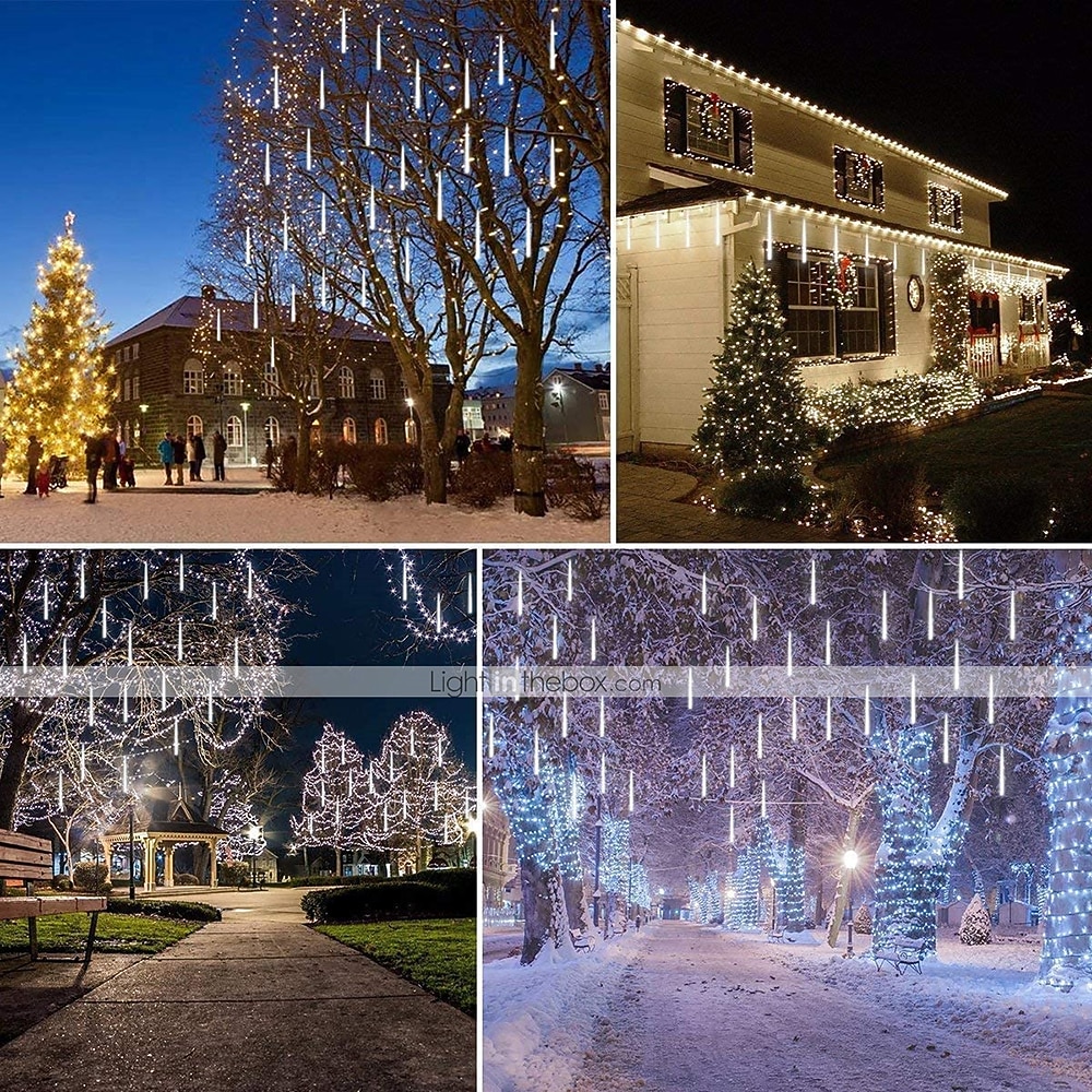 30 سم * 24 أضواء سلسلة أضواء دش نيزك عيد الميلاد 432 المصابيح 3 قطع أبيض دافئ RGB أبيض أضواء دش النيزك عيد الرعب عيد الميلاد إبداعي ضد الماء ديكور 100-240 V 2025 - $46.99 –P13