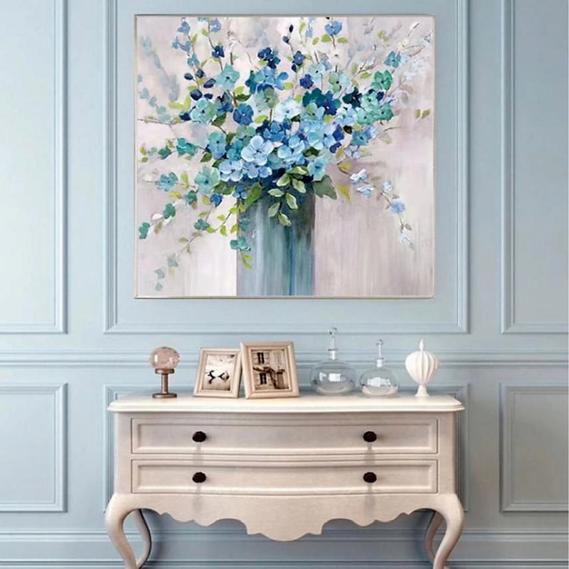 Mandelblüte handgefertigtes handgemaltes Ölgemälde Wandkunst abstrakte violette Blumen Gemälde Heimdekoration Dekor gerollte Leinwand kein Rahmen ungedehnt 2025 - $75.99 –P5
