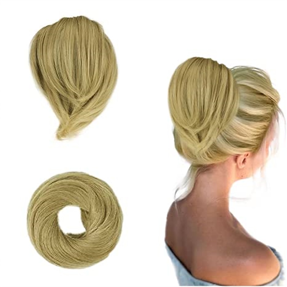 hiukset nuttura poninhäntäpidennys suora synteettinen hiuslisä täysin lyhyt poninhäntä nuttura pidennykset hiustarvikkeet joustava helppo scrunchie naisille vaalea kullanruskea sekoitus vaalean 2025 - $9.49 –P14