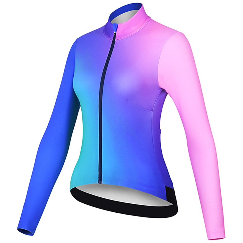 Mujer Maillot de Ciclismo Degradado Manga Larga Bicicleta Maillot Camiseta con 3 bolsillos traseros MTB Bicicleta Montaña Ciclismo Carretera Secado rápido Bandas Reflectantes Bolsillo trasero 2026 - $34.99 –P12