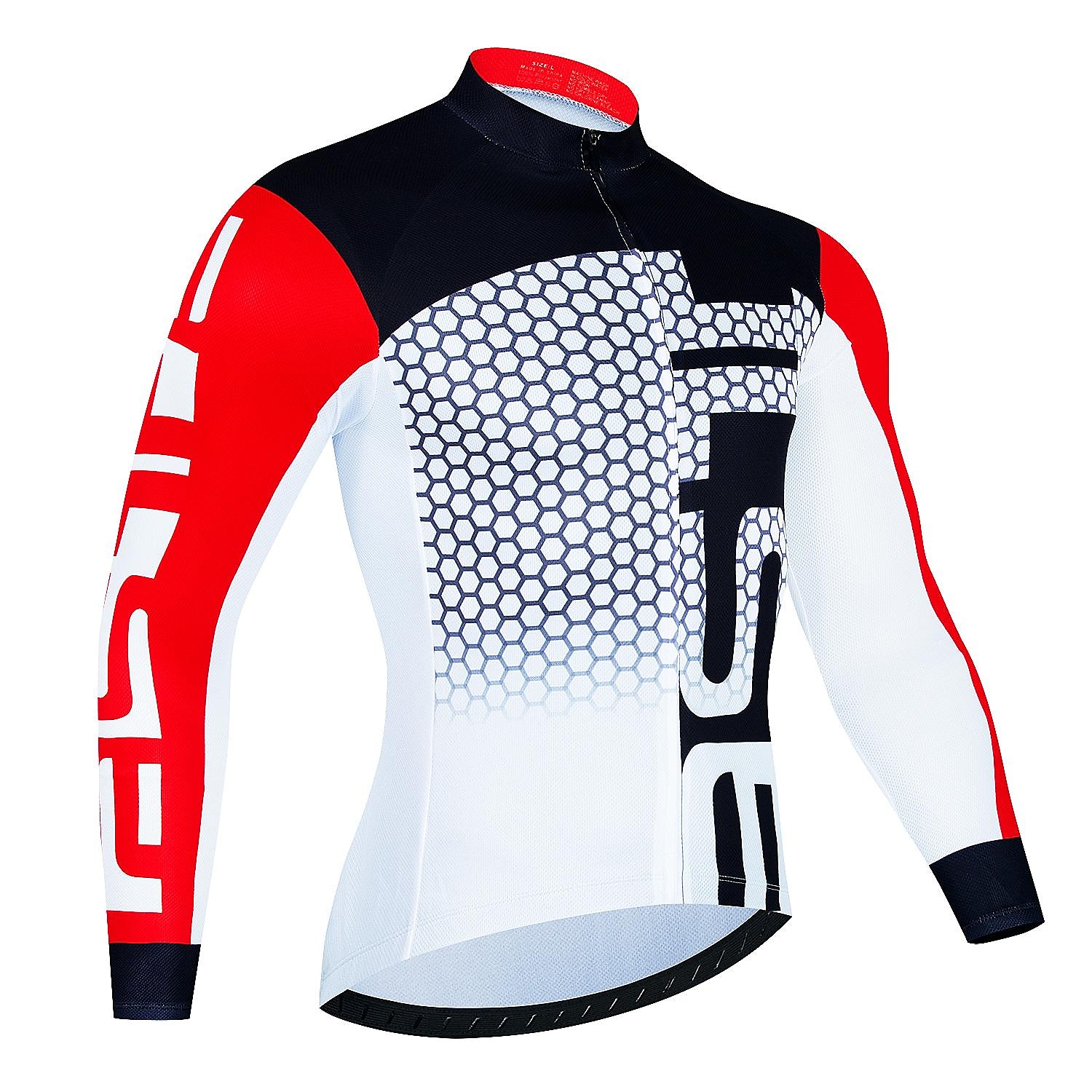 Herren Radtrikot fahrradbekleidung Fahrradtrikot Langarm Fahhrad Trikot Shirt mit 3 Gesäßtaschen MTB Mountain Rennrad Atmungsaktiv Schnelltrocknend Feuchtigkeitsableitung Reflexstreiffen Schwarz Wei 2025 - $32.99 –P3