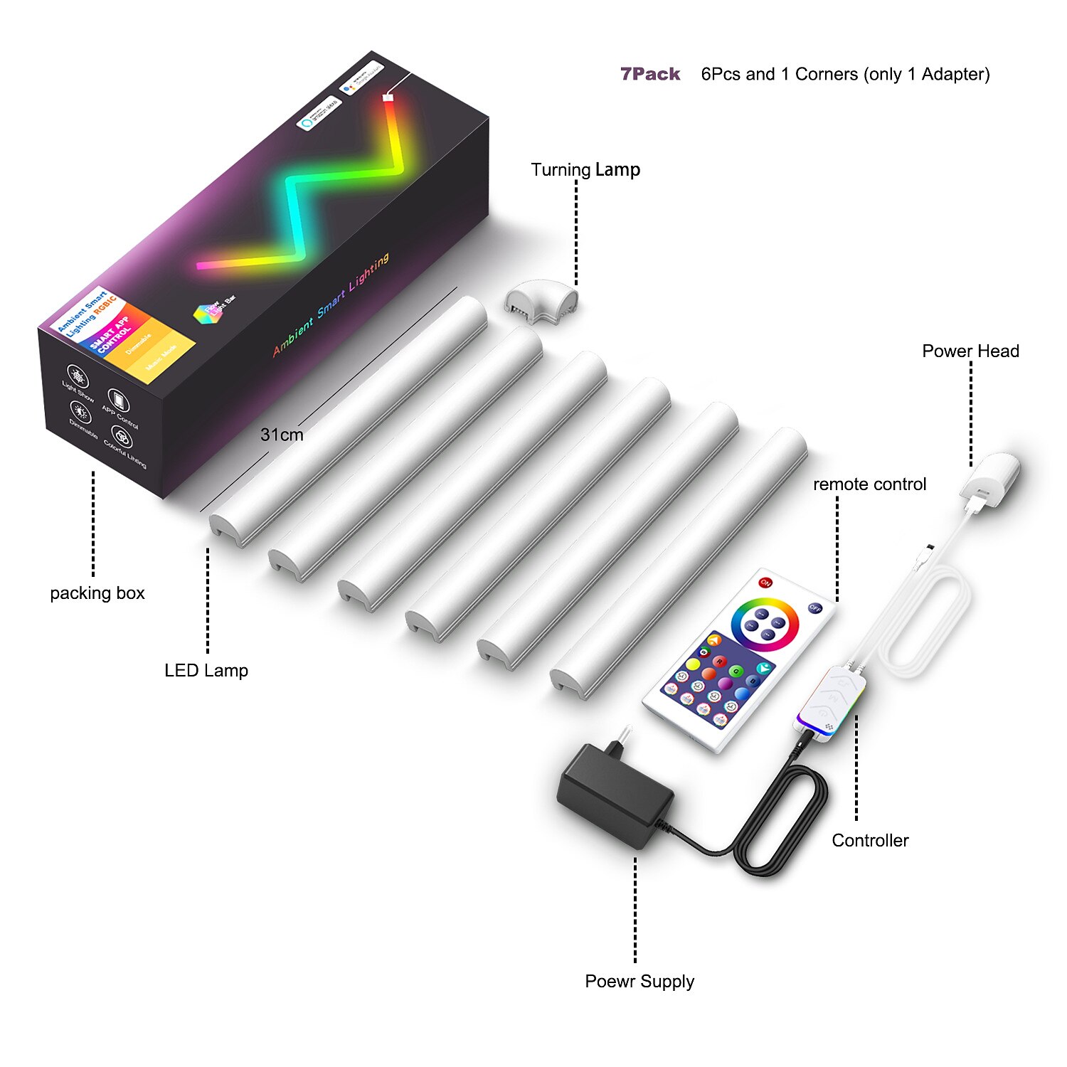 LED Smart Light RGBIC 3D Wall Light Glide Smart Wall Sconces for Gaming and Living Room Multicolor Customizable Music Sync Game Decor LED Light Bar Works with Alexa and Google Assistant 2025 - $91.99 –P1