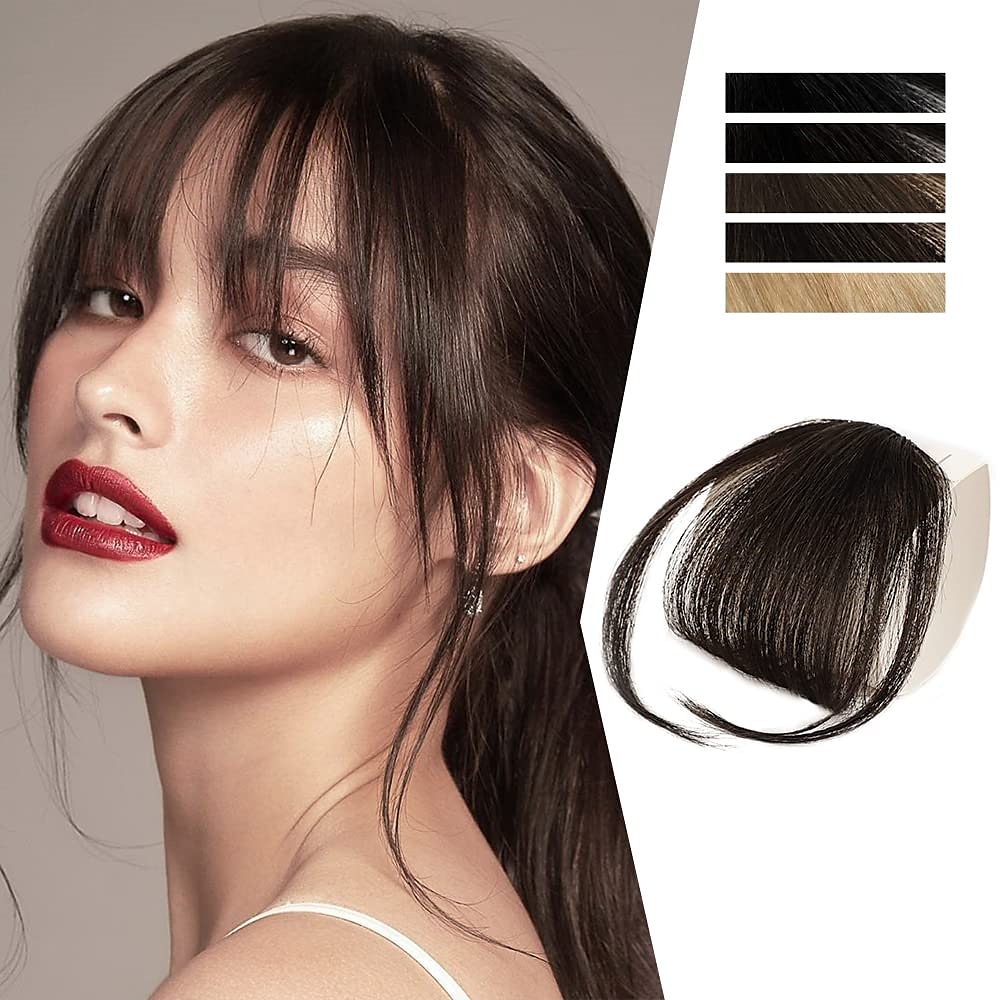 clip in bangs for kvinner 100 % hair extensions hairpieces flat bangs clip buet fransk smell for daglig bruk (lysebrun) 2025 - $12.99 –P4