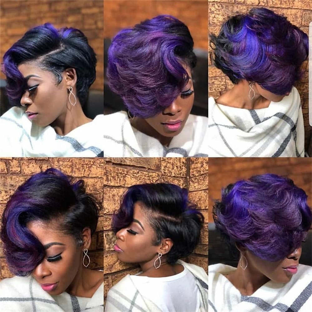 Ombre rote Pixie-Perücke kurze geschichtete natürliche synthetische Perücke mit Pony kurze ombre burgunderrote Pixie-Schnitthaarperücken für Frauen kurze Perücken für schwarze Frauen afroamerikanische 2025 - $28.99 –P6