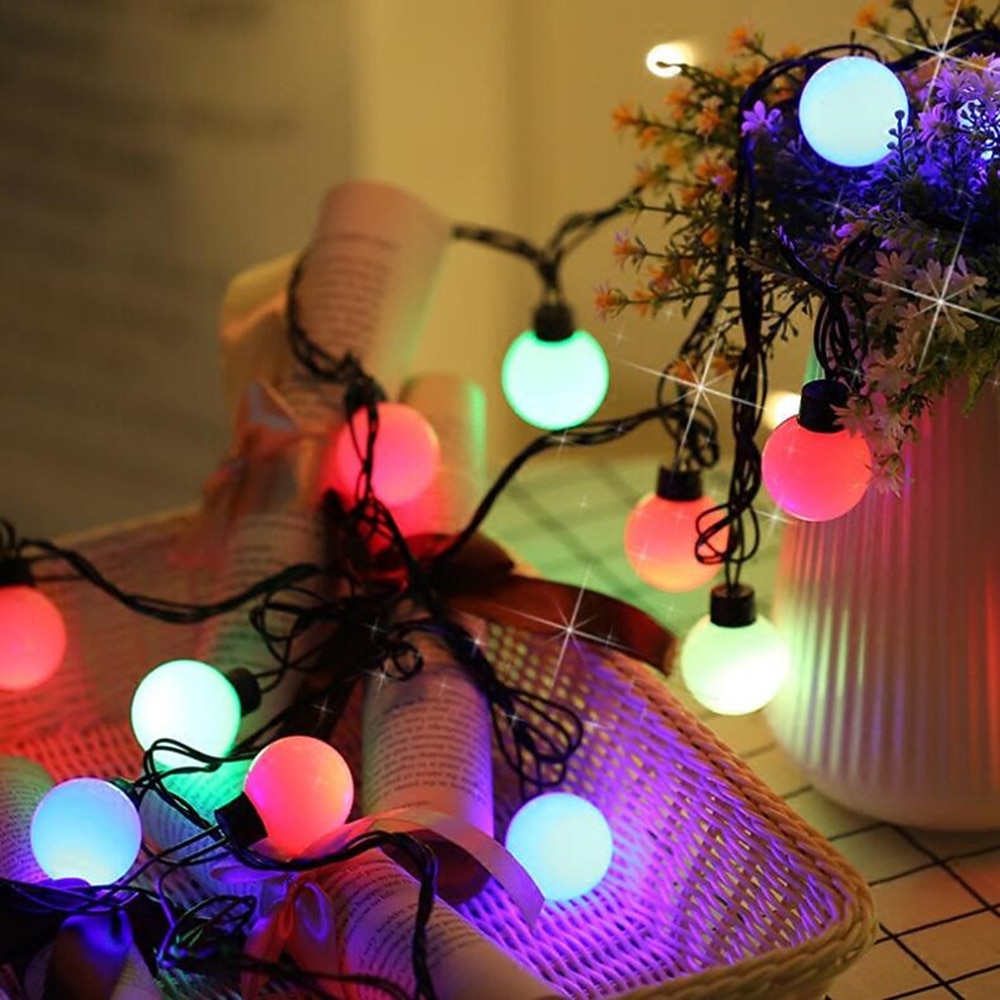 5m 50led linie neagră minge șir lumini de sărbători petrecere creativă vacanță lumini decorative de Crăciun 1 set 2025 - $31.99 –P1