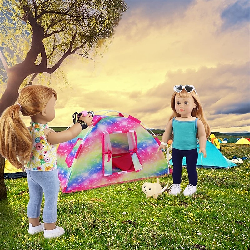 18 Inch Girl Dolls Camping Tent Accessories Set - Include Doll Camping Tent  Sleeping Bag Camera Doll Backpack Toy Dog - 18 Doll Accessories Fits My  Life Generation Journey Dolls 2024 - $42.99