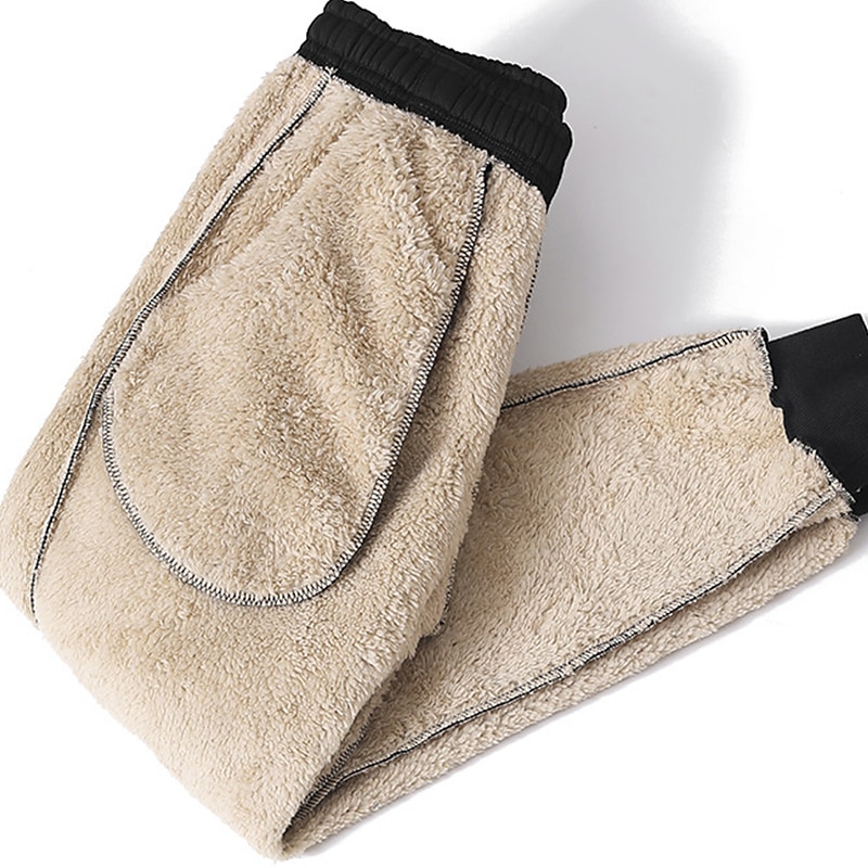 Herren Sherpa Fleecehosen Jogginghose Trainingshose Jogginghose Jogger Winterhose Tasche Kordelzug Elastische Taille Glatt Warm Weich Casual Täglich Modisch Strassenmode Schwarz / Weiß Schwarz 2025 - $25.99 –P6