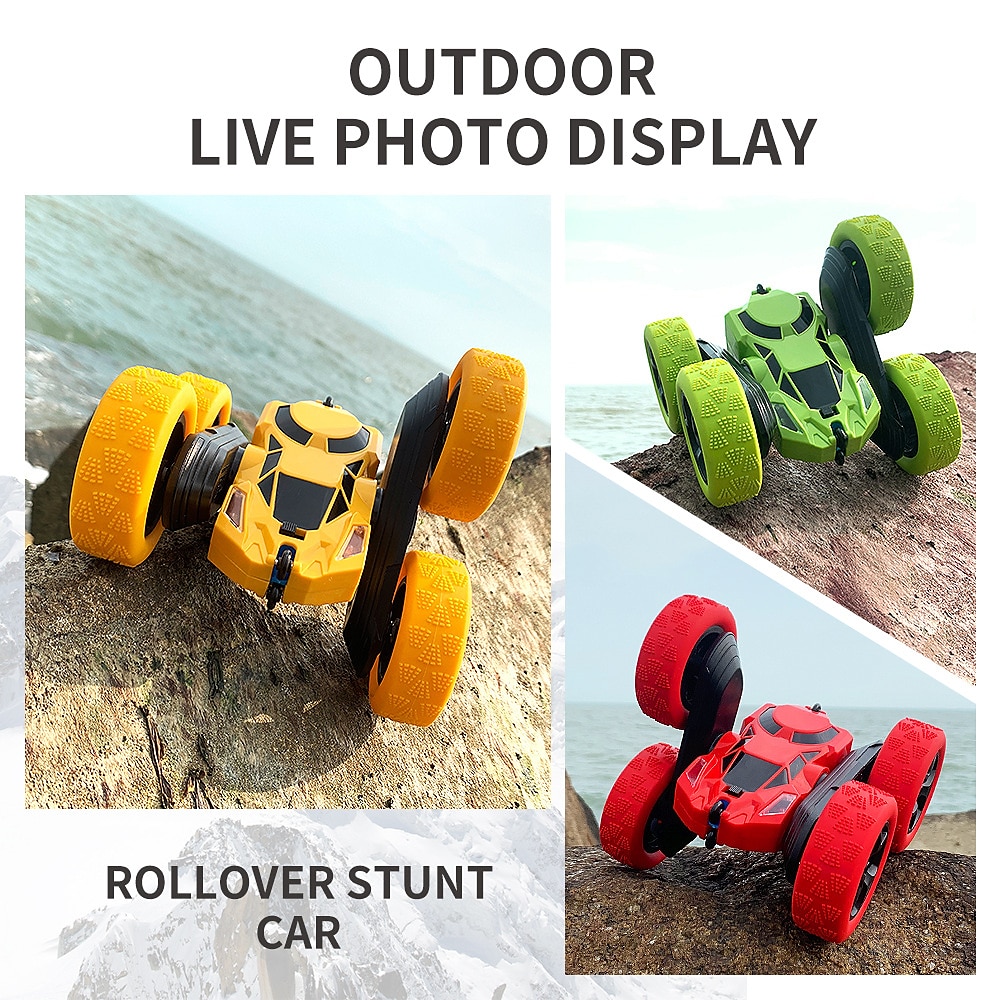 Car Stunt Remote Control Vehicle Off-road Remote Control Truck 4WD 2.4GHZ RC Rock Crawler With Headlights Double Sided 360 Flip Remote Control Car Gifts For Boys and Girls 2025 - $38.99 –P8