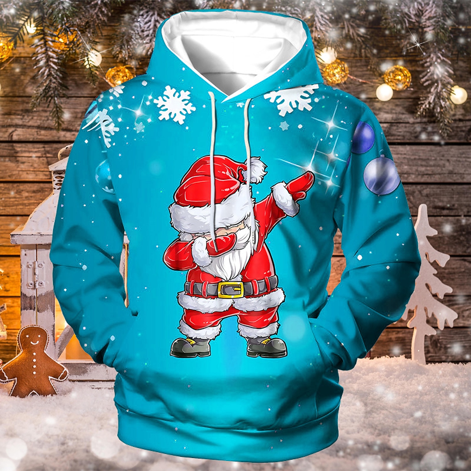 jul jultomten för män 3d huvtröjor unisex tröja gul röd kungsblå blå grön huva jultomten grafiska tryck print dagliga sport 3d print designer ledig stor och lång vår &amp;  falla 2025 - $32.99 –P7