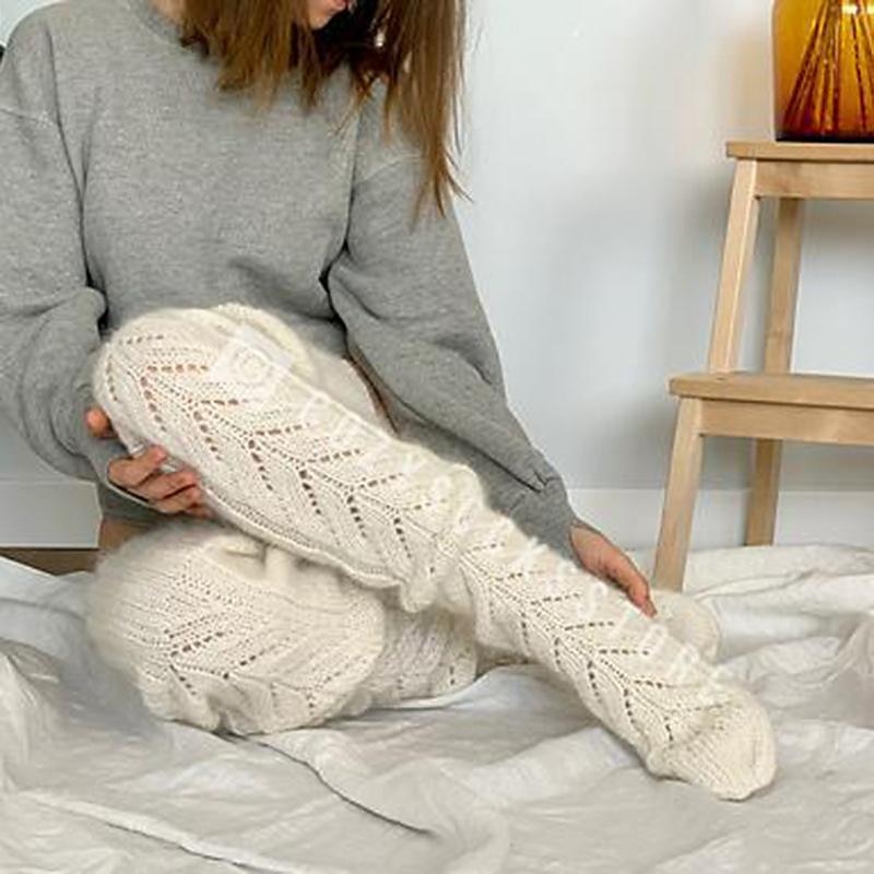 Women's Stockings Thigh-High Crimping Socks Winter Tights Thermal Warm High Elasticity Hole Winter Black Pink Grey One-Size 2025 - $18.99 –P3