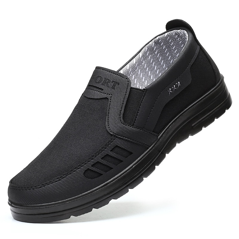 Herr Tofflor och Slip-Ons Komfort Loafers Plusstorlekar Tyg Loafers Komfortskor Vintage Klassisk Ledigt Utomhus Dagligen Kanvas Loafers Svart Brun Grå Färgblock Vår Höst 2025 - $26.99 –P6