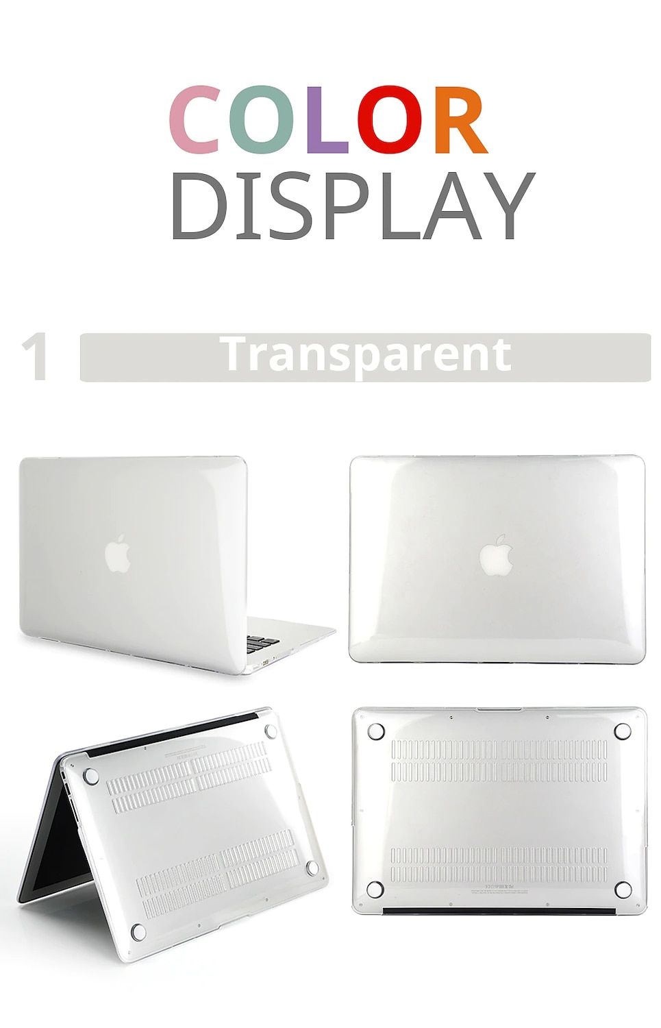Crystal Laptop Case For Apple Macbook Air Pro Retina 11 12 13 15 16 inch Solid Colored Plastic Hard Clear Laptop Cover Protective Cover 2025 - $14.99 –P2
