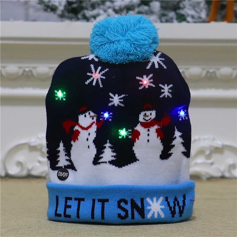 LED Christmas Hat Light Up Christmas Hat Unisex Knitted Beanie Holiday Hat Santa Claus Christmas Gifts Decoration 2026 - $15.99 –P19