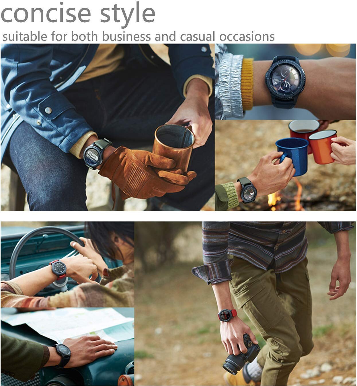 Ремешок для часов для Samsung Watch 3 45mm, Galaxy Wacth 46mm, Gear S3 Classic / Frontier, Gear 2 Neo Live силиконовый Замена Ремень 22mm Регулируется Спортивный ремешок Браслет 2026 - $9.99 –P9