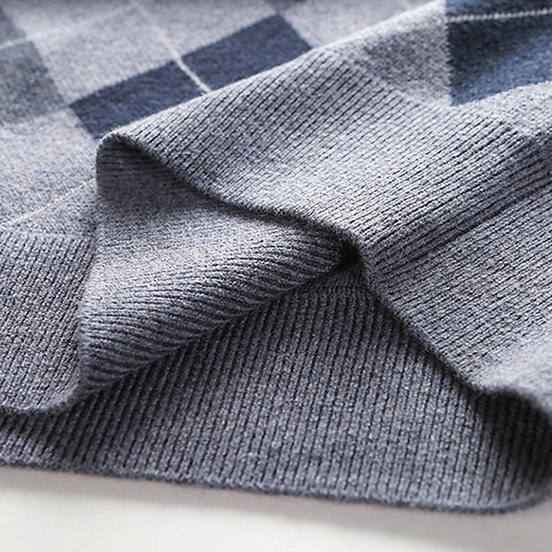 Voor heren Trui Trui vest Herenkleding Truien Stoppen Geribd breien Gebreid Kleurenblok V-hals Modern eigentijds Vrije tijd Werk Alledaagse kleding Kleding Mouwloos Winter Lente & Herfst Kameel Wijn 2025 - $36.99 –P14