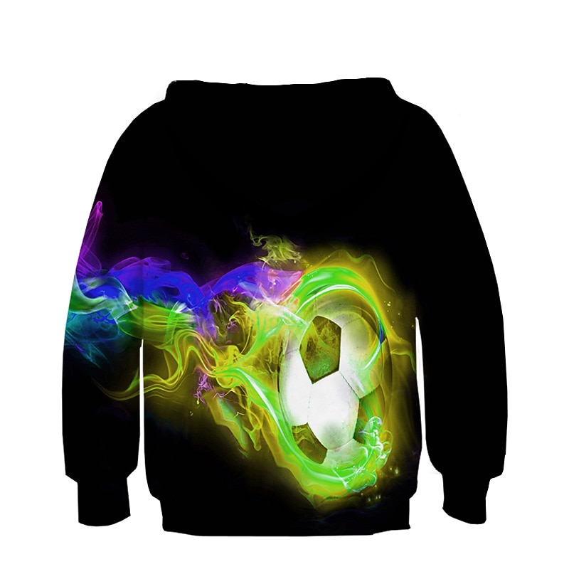 Pojkar 3D Fotboll Huvtröja Långärmad 3D-tryck Höst Vinter Grundläggande Polyester Barn 2-13 år Utomhus Dagligen Inomhus 2025 - $18.99 –P5