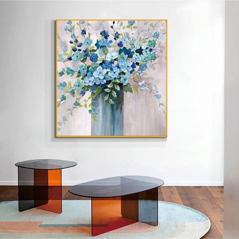 Mandelblüte handgefertigtes handgemaltes Ölgemälde Wandkunst abstrakte violette Blumen Gemälde Heimdekoration Dekor gerollte Leinwand kein Rahmen ungedehnt 2025 - $75.99 –P1