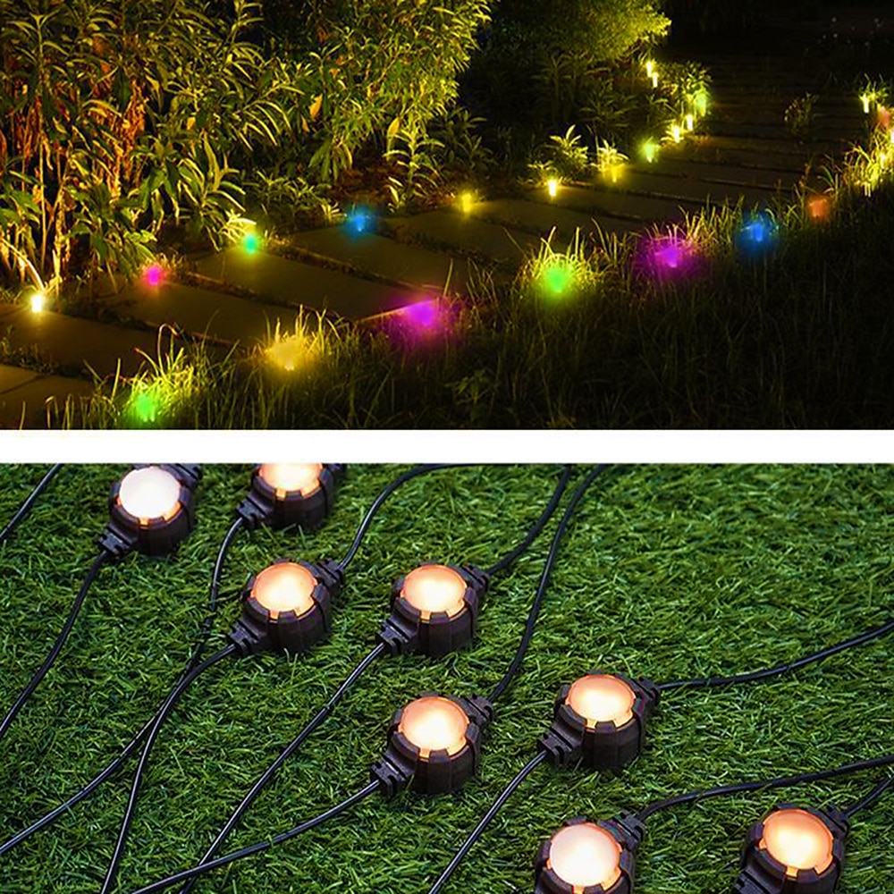 أضواء الأرض الشمسية في الهواء الطلق حديقة أضواء القرص الذكية led مسار ضوء بلوتوث rgb ip67 للماء مدفون الجنية مصباح مع جهاز التحكم عن بعد 16 المصابيح في الهواء الطلق فناء الغلاف الجوي لساحة سطح السفينة 2025 - $74.99 –P5