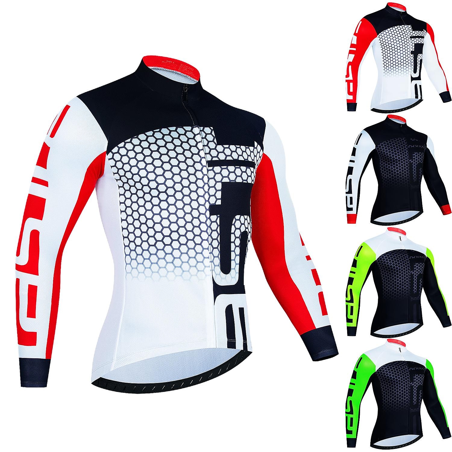 Herren Radtrikot fahrradbekleidung Fahrradtrikot Langarm Fahhrad Trikot Shirt mit 3 Gesäßtaschen MTB Mountain Rennrad Atmungsaktiv Schnelltrocknend Feuchtigkeitsableitung Reflexstreiffen Schwarz Wei 2025 - $32.99 –P1