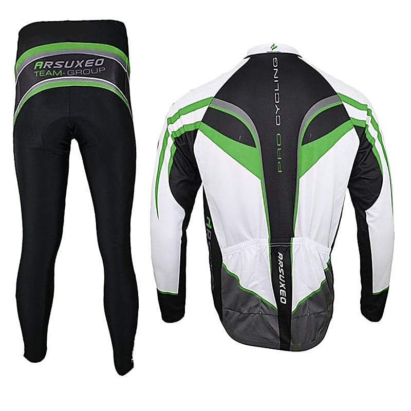 Arsuxeo Pánské Dlouhý rukáv Cyklodres a čapáky Cyklo bunda Léto Spandex Silikon Polyester Černá / červená Zelená Fialová Slátanina Legrační Jezdit na kole Celotělové oblečení Zahřívací 3D podložka 2025 - $69.99 –P11