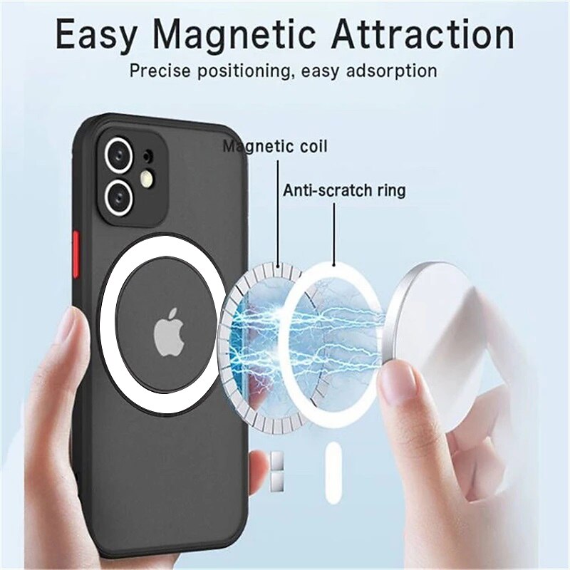 Чехол для iPhone 16e iPhone 16 iPhone 15 Pro Max Plus iPhone 14 13 12 11 Pro Max Plus X XR XS Защитный чехол тонкий с MagSafe полупрозрачный ультратонкий матовый блестящий однотонный PC 2025 - $13.99 –P6