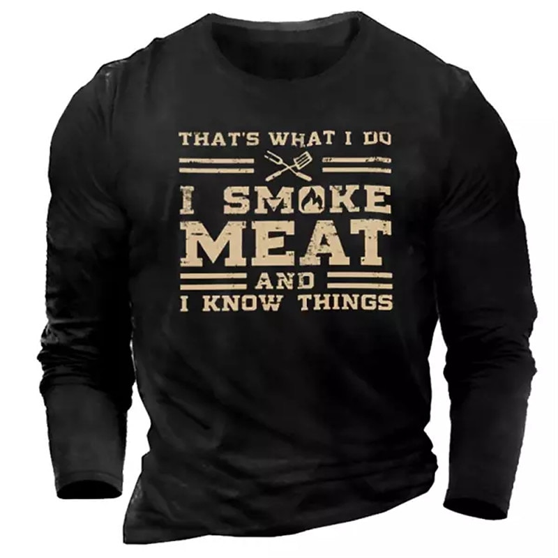 Herr Grafisk Brev T-shirt T-shirts Långärmad T-shirt 3D-tryck Rund hals Skjorta Designer Komfort Fritid Utomhus Dagligen Sport Svart Marinblå Militärgrön Vår & Höst Kläder S M L XL 2XL 3XL 2025 - $7.99 –P3