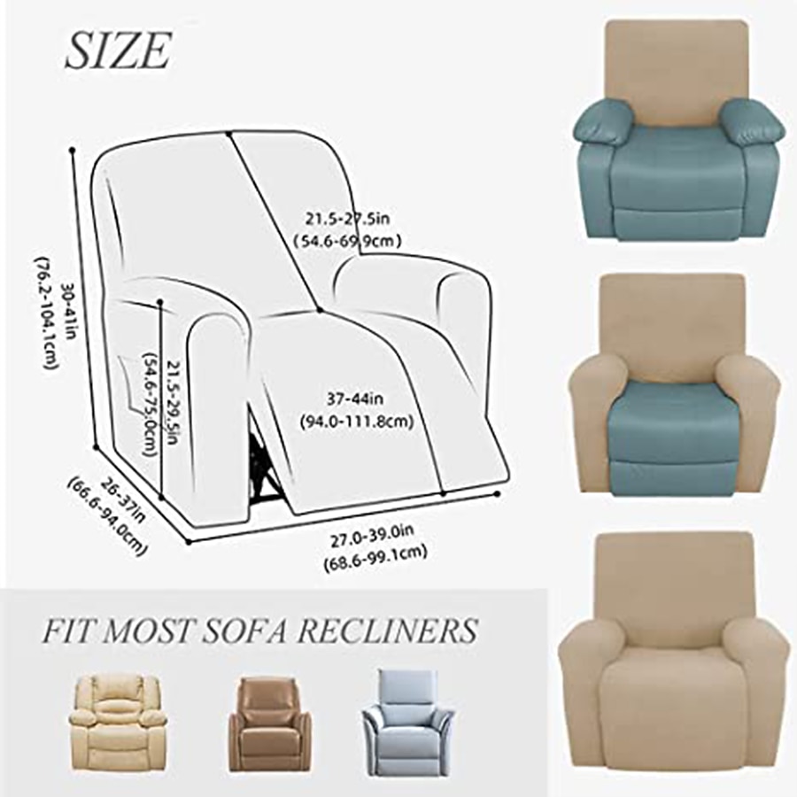 100% Waterproof 3 Seater Recliner Sofa Cover Stretch Pu Leather Black Grey High Elastic Couch Slipcover 3 Seats Cushion Reclining Furniture Protector 2025 - $68.99 –P1