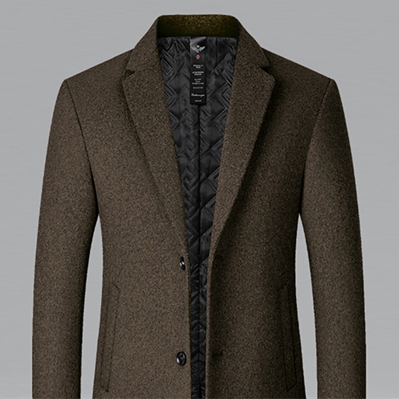 Ανδρικά Χειμερινό παλτό Μάλλινο Παλτό Πανωφόρι Επιχείρηση Διακοπές Χειμώνας Μαλλί Διατηρείτε Ζεστό Για Υπαίθρια Χρήση Εξωτερικά ενδύματα Ρούχα Μοντέρνα Θερμαντικά Μονόχρωμο Τσέπη Πέτο 2026 - $66.99 –P4